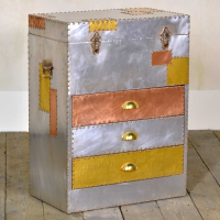 Industrial Aluminium and Copper Chest of 3 Drawers London Urban Chic