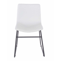 Aspen Grey Pu Upholstered Dining Chairs With Black Metal Legs (pair)