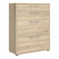 Prima Bookcase 2 Shelves With 2 Drawers + 2 File Drawers in Oak