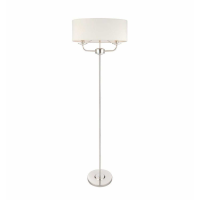 Modern Unique Style Bright Nickel White Shade Floor Lamp 157 x 52cm