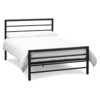 Modern Style Metal Matt Black Painted 135cm Double 4ft6in Bedstead