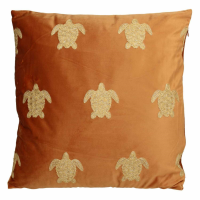 Terracotta Velvet Turtle Cushion With filler 45x45cm