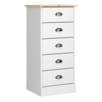 Nola 5 Drawer Chest White And Pine