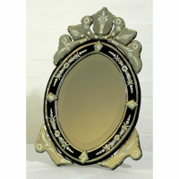 Venetian Table Mirror Oval Black