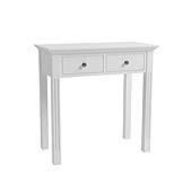 Modern Small Simple Dressing Console Hall Table White Painted 2 Drawers