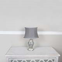 Grey Sparkle Mosaic Antique Silver Regency Lamp With Grey Shade