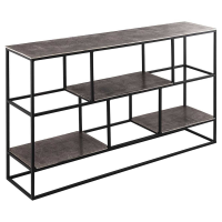 Farrah Silver Black Metal Framed Open Large Multi Bookshelf Unit 83x140x31cm