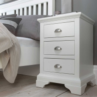 Modern White Painted 3 Drawer Nightstand Bedside Chest Cabinet 67x46cm