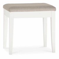 Ashby White Painted Dressing Table Stool With Pebble Grey Fabric