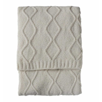 Knit Cable Throw Cream