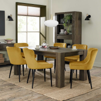 Logan Fumed Dark Oak 6 to 8 Seat Extending Kitchen Dining Room Table Only 180 to 235cm