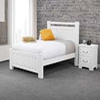 Mozart 135cm Double 4ft6in White Painted Bed Frame Low Ethnic Style
