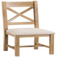 Modern Style Oak Wood Fabric Upholstered Cross Back Dining Room Chair 105 x 44.5cm
