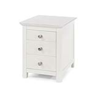 Nairn Modern White Painted Finish 3 Drawer Bedside Table Cabinet Nightstand