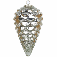 The Noel Collection Silver Teardrop Acorn XL Bauble