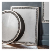 Westmoore Traditional Crushed Diamond Silver Rectangular Bedroom Wall Mirror 90x60cm
