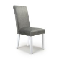Randall Stud Detail Brushed Velvet Grey in White Legs