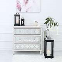 Set Of 3 Black And Chrome Wood Lanterns