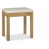Atlanta Oak Solid Wood Bedroom Dressing Table Stool Sand Fabric Seat