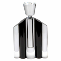 Crystal Perfume Bottle With Black Vertical Segments