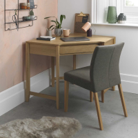 Modern Large Oak Corner Laptop Computer Writing Home Office Study Desk 128x79cm