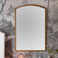 Large Modern Arched Top Rectangular Leaner Mirror in Antique Gold 150x60cm