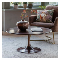 Modern Style Deep Bronze Finish Round Living Round Coffee Centre Table 41 x 91cm