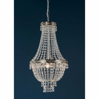 Silver Frame Bead Chandelier 3 Light