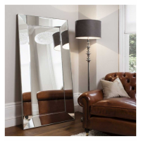 Large Tall Rectangular Full Length Leaner Mirror With Glass Frame 91.5x183cm