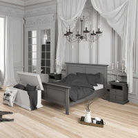 Matt Grey Painted Bedroom 5ft3in Euro King Size 160cm Modern Bed Frame