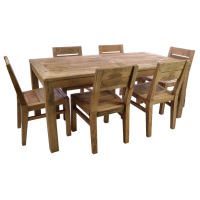 Large Rectangular Dining Table Reclaimed Pine Wood 180 x 90cm 6 Seater
