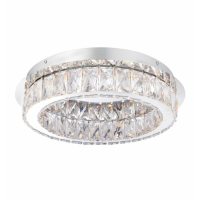 Modern Unique Chrome Plated Clear Crystal Faceted Living Room Ceiling Lamp 10 x 40cm