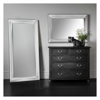 Modern Tall Rectangular Silver Finish Full Length Leaner Mirror 165 x 78.5cm