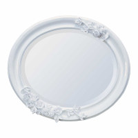Shiny White Oval Mirror