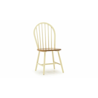 Windsor Traditional Rubberwood Slatted Back Dining Chair in Buttermilk 46x96x49cm