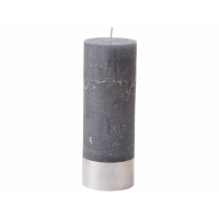 Libra Dark Grey Rustica Pillar Candle 7x19cm