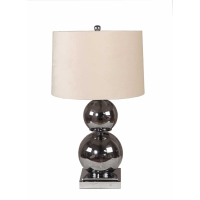 Shamrock Metallic Glass Lamp With Velvet Shade