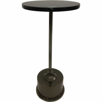 Northwich Side Table Metallic Black Nickel Finish on Round Green Marble Base