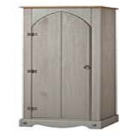 Corona Traditional Grey Painted Solid Pine Vestry Cupboard with Adjustable Shelves