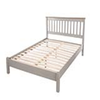 Corona Modern Grey Painted Solid Pine Double 4ft6in Slatted Low End Bed Frame