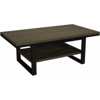 Weathered Oak Industrial Coffee Table Black Metal Frame With Shelf 112x60x41cm