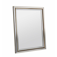 Modern Rectangular Mirrored Glass Wall Hanging Mirror With Gold Detailing 101x75cm