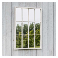 Vintage Style Gatehouse Outdoor White Painted Rectangular Window Wall Mirror 70 x 50cm