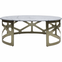 Metropolitan Coffee Table Metallic Black Nickel Finish With Grey Marble