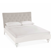 Montreux Soft Grey And Pebble Grey Fabric Upholstered Diamond Stitched 135cm Double Bed