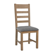 Slatted Dining Chair Grey Check