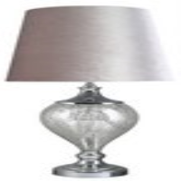 Medium Chrome Glass Regal Lamp With Grey Shade