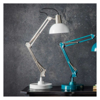 Table Lamp Brushed Nickel and White