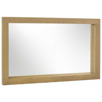 Turin Light Oak Wood Rectangular Landscape Living Room Wall Mirror