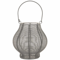 Medium Glowray Silver And Grey Bulbous Wire Lantern